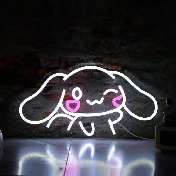 Neon Cinnamoroll Bunny Kawaii Cartoon Cute Chibi Teen Kids Girl Room Wall Decor - Picture 4 of 6
